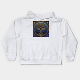 [AI Art] Magical Tree of Life, Optical Art Style Kids Hoodie